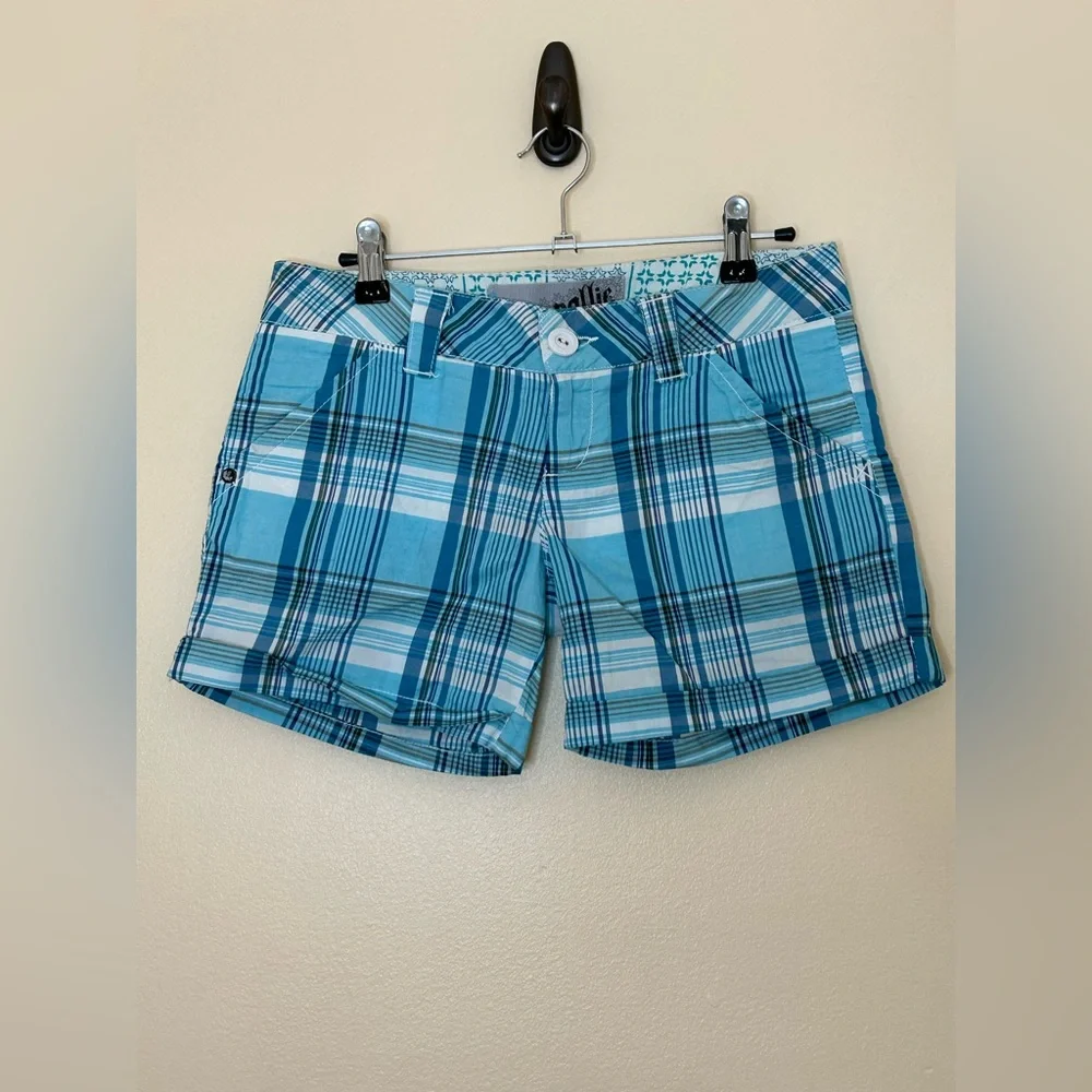 Nollie shorts teal plaid size 1 - Picture 1 of 5